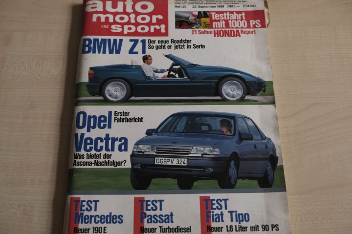 Deckblatt Auto Motor und Sport (20/1988)